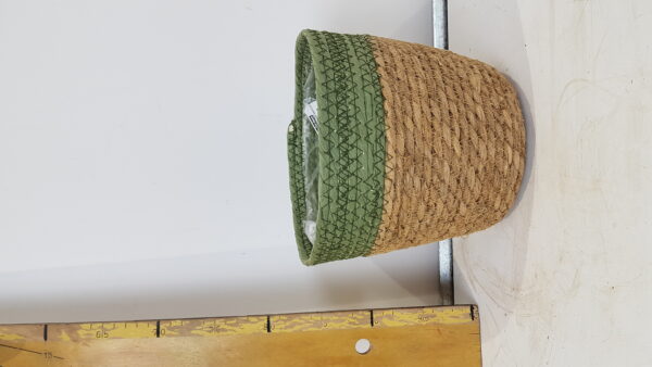 Mand met groene randd20.5 h18cm m/plastic liner