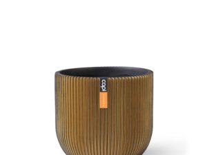 pot bol groove 9x8 zwart goud