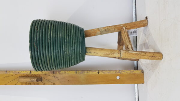 Pot stripe wooden legs green d20h47cm