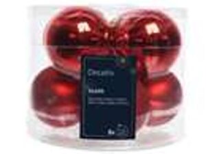 kerstbalmix glas d7cm 8st kerstrd