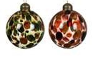 kerstbal glas 2col ass dia8cm - assortie