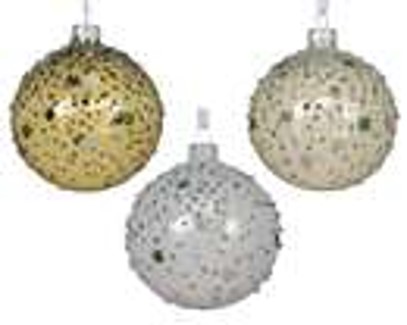 kerstbal glas 3col ass dia8cm – assortie