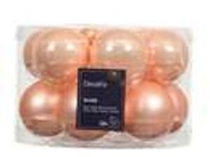 kerstbal glas d5cm peach pearl 12st