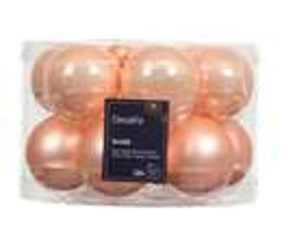 kerstbal glas d5cm peach pearl 12st