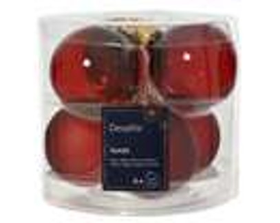 kerstbal glas d6cm 6st ossenbloed