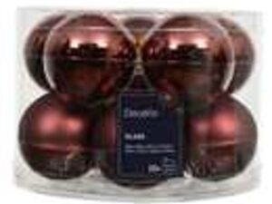 kerstbal glas d6cm maroon 10st