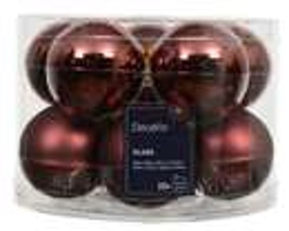 kerstbal glas d6cm maroon 10st