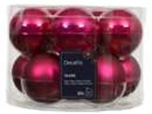 kerstbal glas d6cm pink 10st
