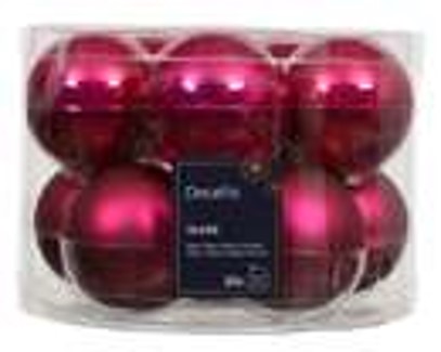 kerstbal glas d6cm pink 10st