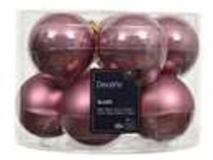 kerstbal glas d6cm vintge roze 10st