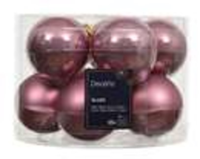kerstbal glas d6cm vintge roze 10st