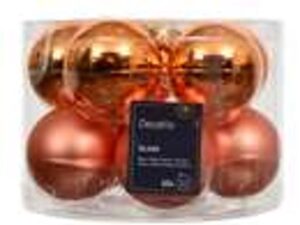 kerstbal glas d6cm warm orange 10st