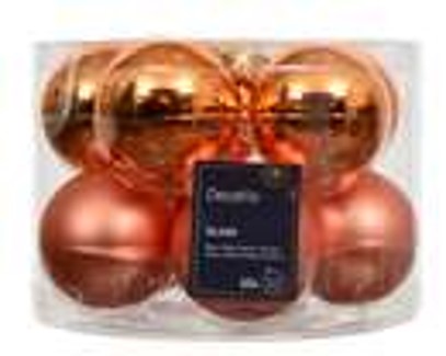 kerstbal glas d6cm warm orange 10st