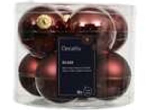 kerstbal glas d7cm maroon 8st