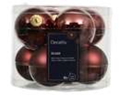 kerstbal glas d7cm maroon 8st