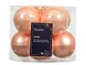 kerstbal glas d7cm peach pearl 8st
