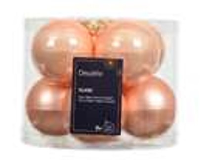 kerstbal glas d7cm peach pearl 8st