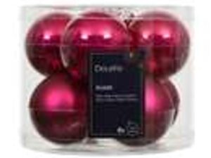 kerstbal glas d7cm pink 8st