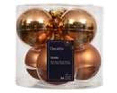 kerstbal glas d8cm brandy 6st