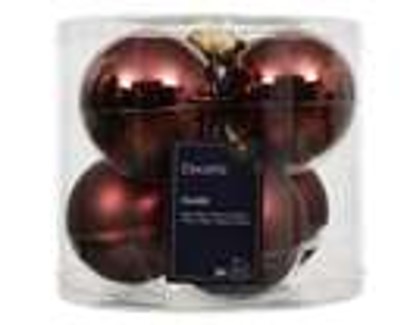 kerstbal glas d8cm maroon 6st