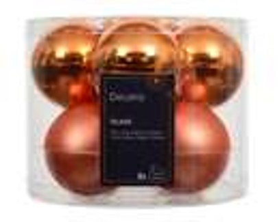 kerstbal glas d8cm warm orange 6st