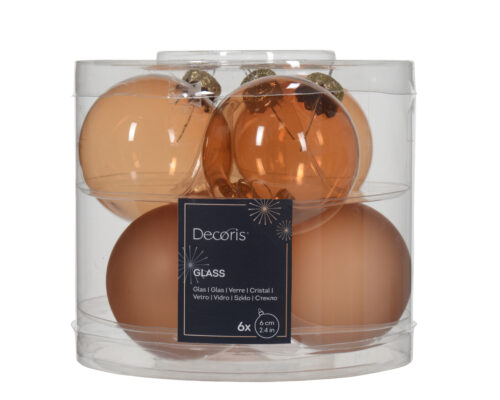 kerstbal glasdia6cm – rood koperkoker a