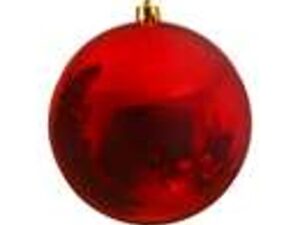 kerstbal plc d20cm glans k.rood