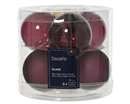 kerstballen glas mixdia6cm - dark mauvek