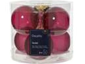 kerstballen glas mixdia6cm - pomegranate