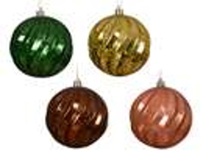 kerstballen kunststof 4col ass dia10cm –