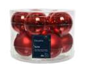 kerstbalmix glas d6cm 10st kerstrd