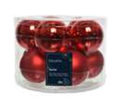 kerstbalmix glas d6cm 10st kerstrd