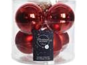 kerstbalmix glas d8cm 6st kerstrd