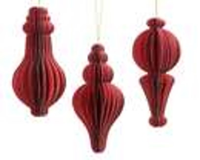ornament papier d5.5h12cm rood a3