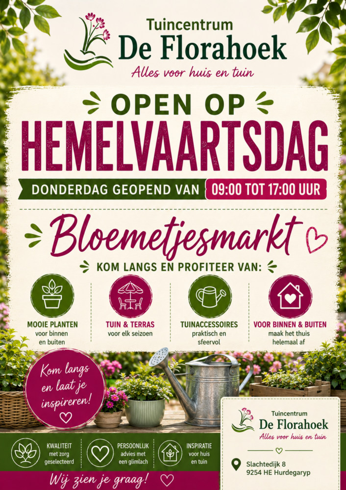 Welkom bij tuincentrum De Florahoek